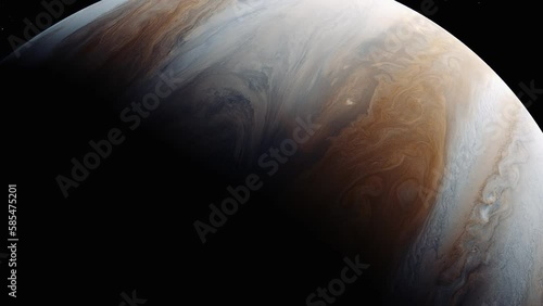 Space Flight over Planet Jupiter Animation 4K photo