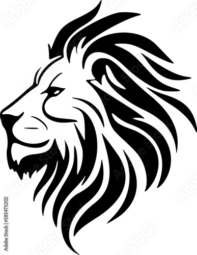 Fototapeta Naklejka Na Ścianę i Meble -  ﻿A logo featuring a black and white lion in vector form, simplified.