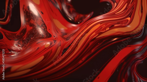 Red molten glass abstract background by generative AI