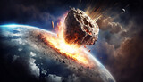 falling asteroid to earth. Generative AI,