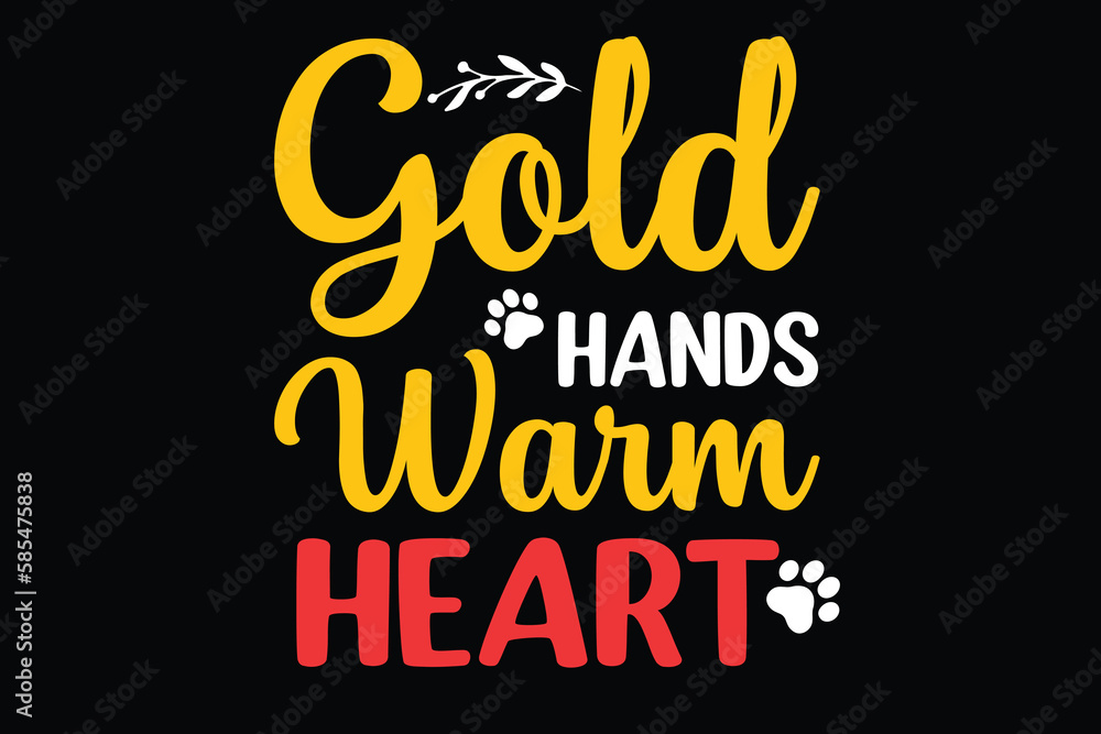 gold hand cat design