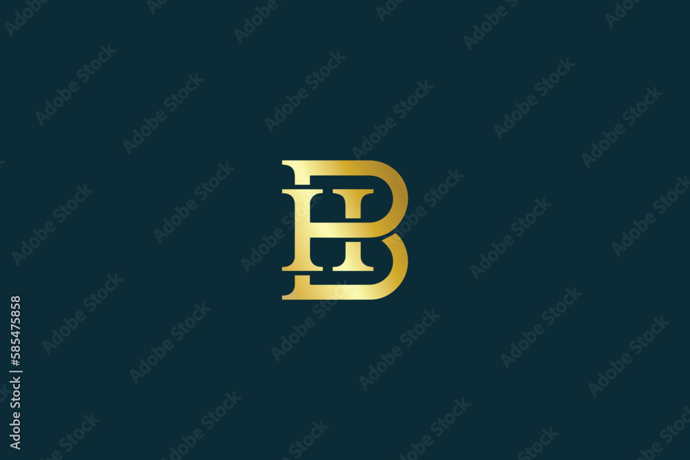 BH letter with golden typography brand logo design, bh golden icon, bh lettering, hb elegant logo, hb logo design BH letter with golden typography brand logo design, bh golden icon, bh lettering, hb elegant logo, hb logo design