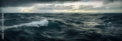 Riding the Storm: Dramatic Ocean Waves and Clouds