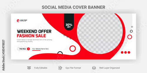Fashion sale social media facebook cover design template