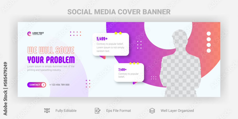 Business facebook cover banner template design Business facebook cover banner template design