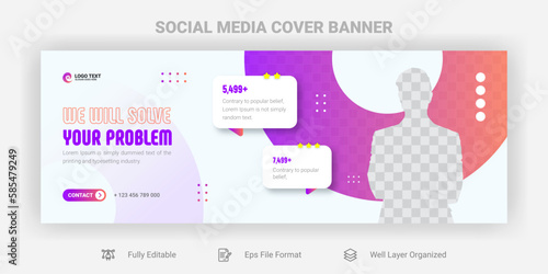 Business facebook cover banner template design 