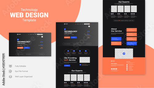 Business website landing page template design