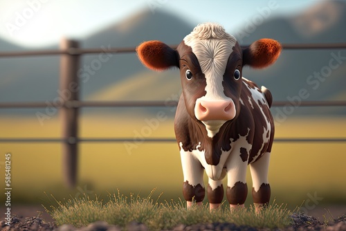 Cute Cartoon Cow Character ...