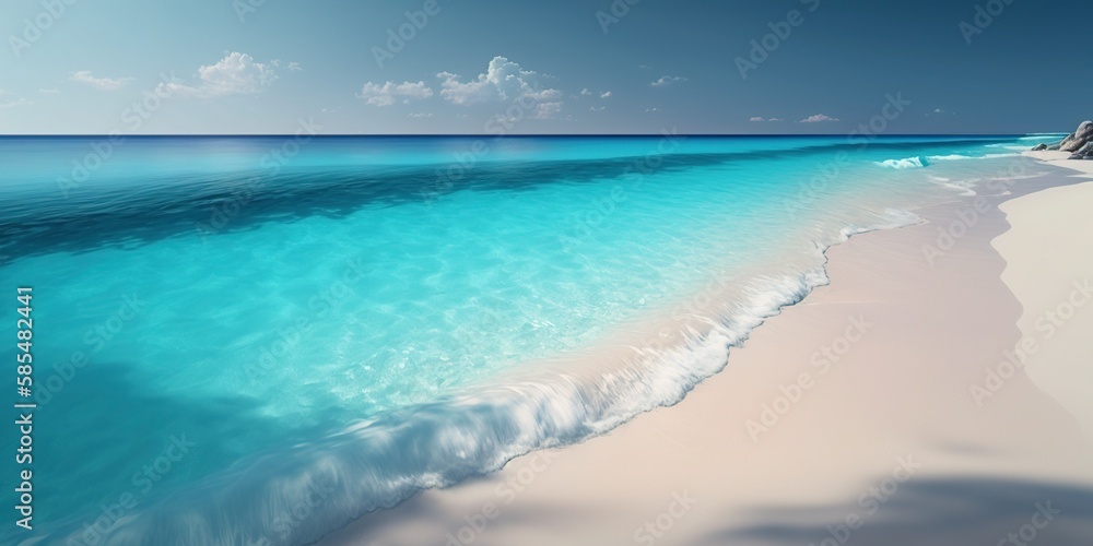 Elegant image of blue water and beach, This visual is fitting for your projects with Generative AI technology