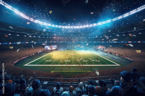 NFL Superbowl stadium at night.American football . © Tixel