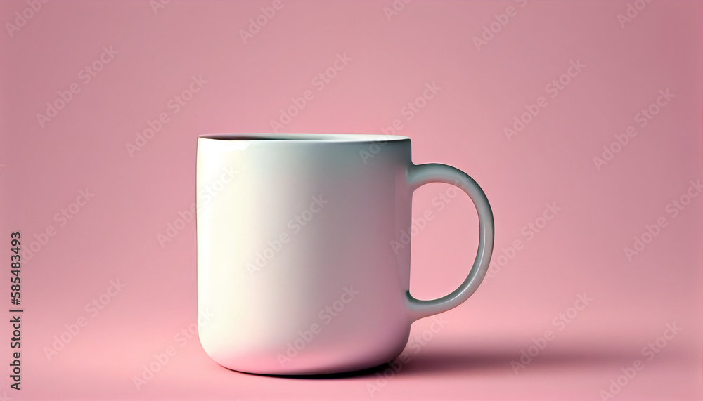 Blank white mug for mockup pink background Ai generated image Blank white mug for mockup pink background Ai generated image