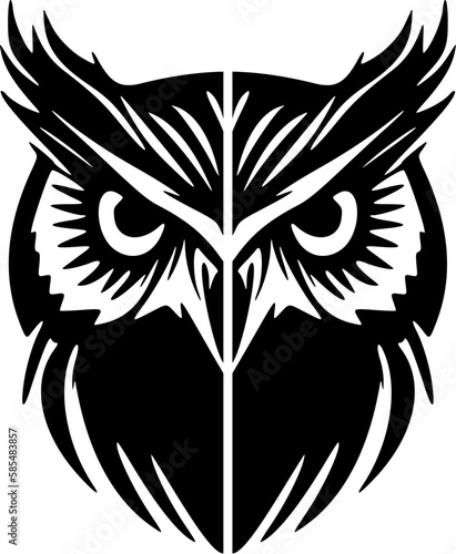 ﻿Crisp owl logo in black and white vector form.