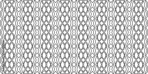 Stylish texture with figures from lines.Abstract geometric black and white pattern for web page, textures, card, poster, fabric, textile. Monochrome graphic repeating design. 