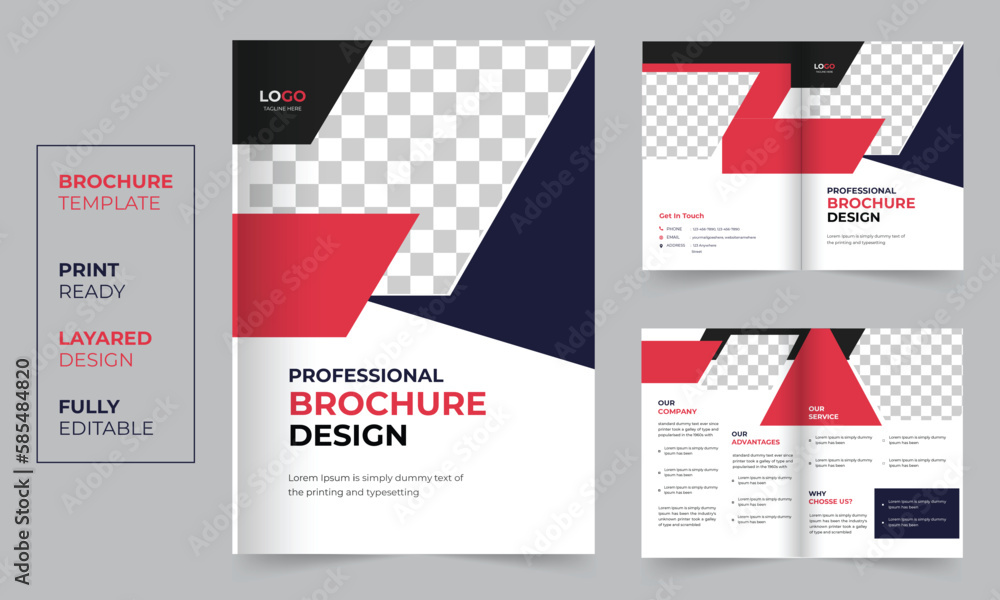 Corporate Business Bifold brochure Design Template