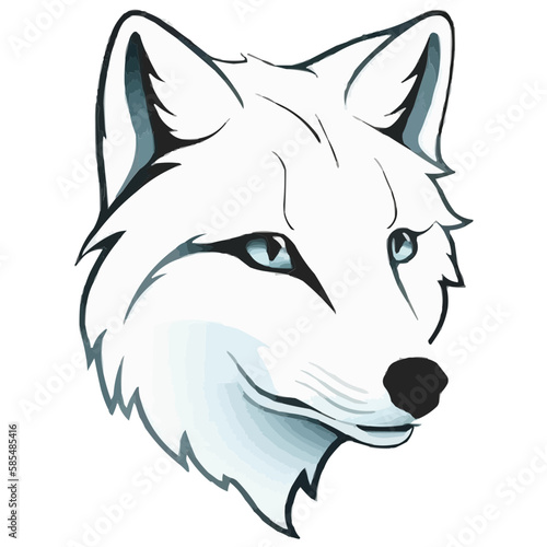 Arctic Fox face head logo vector