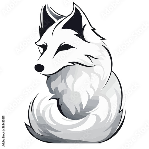 Arctic Fox face head logo vector
