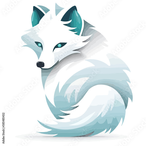 Arctic Fox face head logo vector