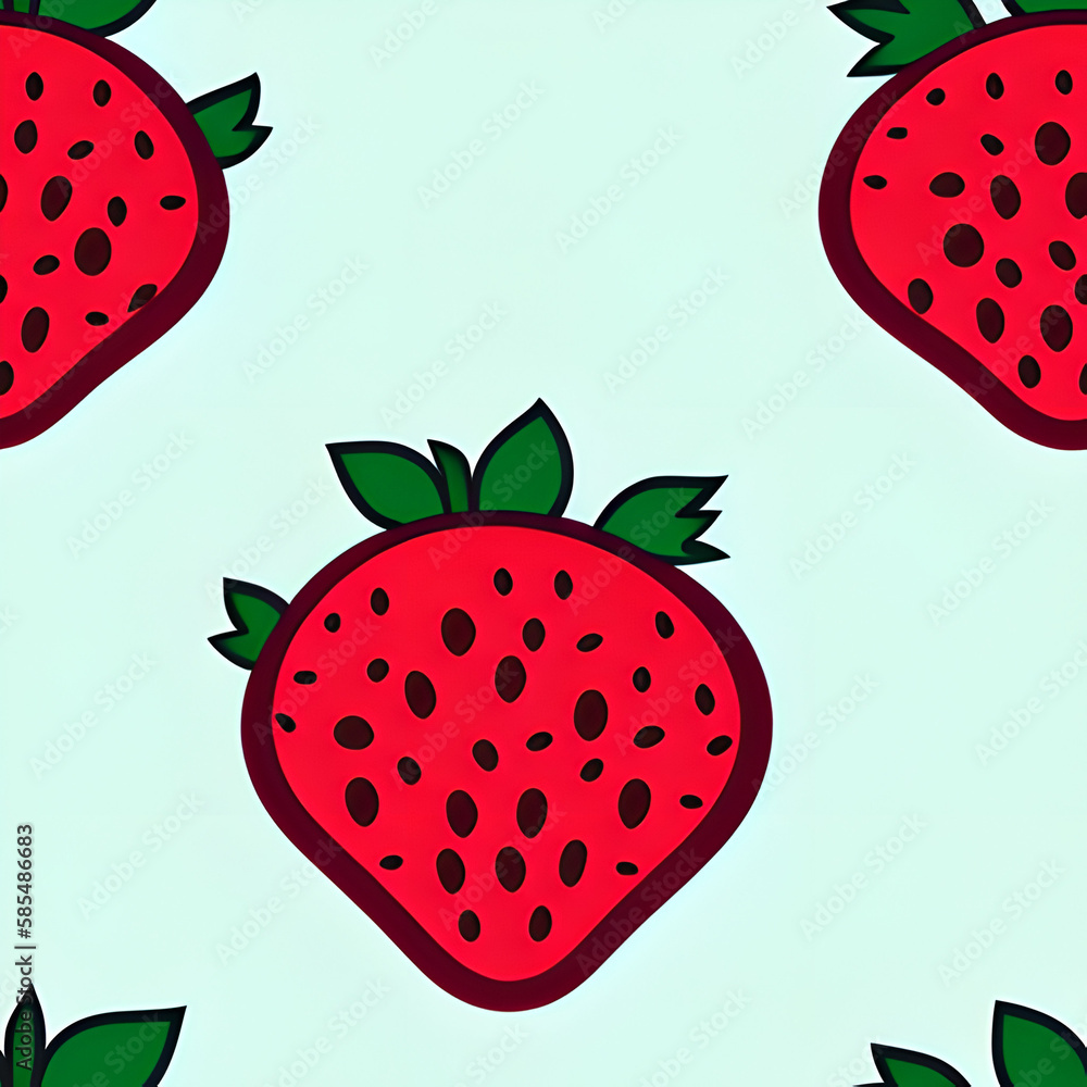 Strawberry, tiles pattern texture seamless illustration flat Strawberry, tiles pattern texture seamless illustration flat
