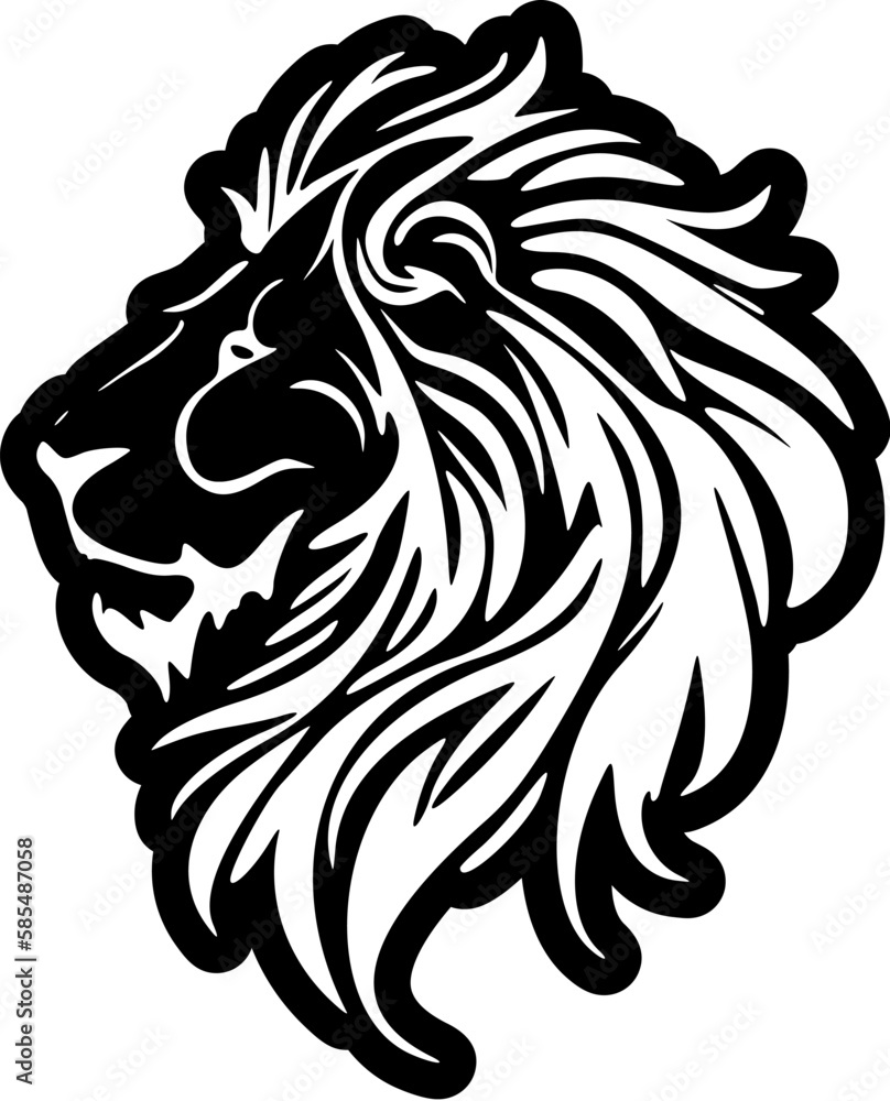 ﻿A logo featuring a lion in black & white, with a simplistic vector design.
