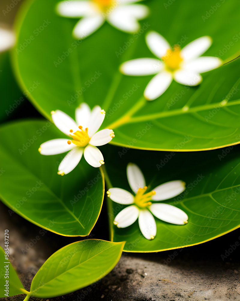 Gros plan de fleurs blanches.IA générative. Gros plan de fleurs blanches.IA générative.