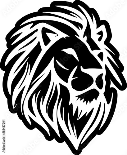 ﻿ vectorA vector lion logo with a black and white simplistic design. photo