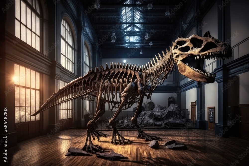 Dinosaur bones in the history museum Dinosaur bones in the history museum
