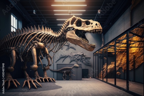 Dinosaur bones in the history museum © Tixel