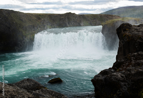 Beautiful view of Godafoss waterfall  in Iceland