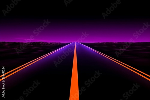 Neon green, neon orange, and neon purple Highway background