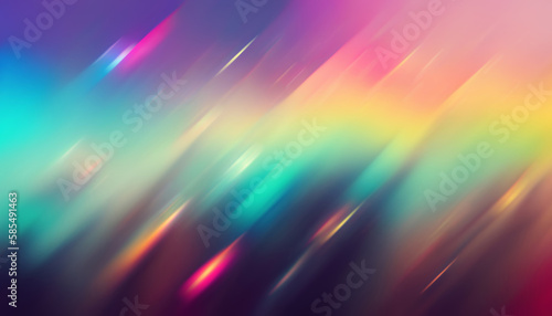 Aurora light. Abstract pattern. Colorful background. Gradient blurred illustration of luminous green pink yellow smearing flare paint composition.