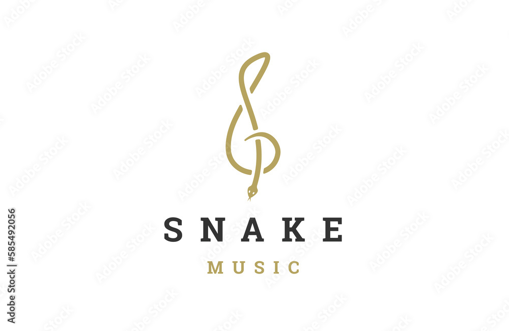 Snake music note logo icon design template flat vector Snake music note logo icon design template flat vector