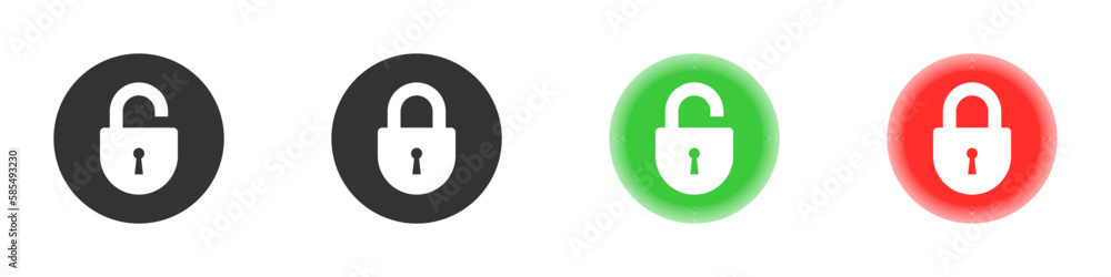 Locked unlocked icons. Vector illustration. Locked unlocked icons. Vector illustration.