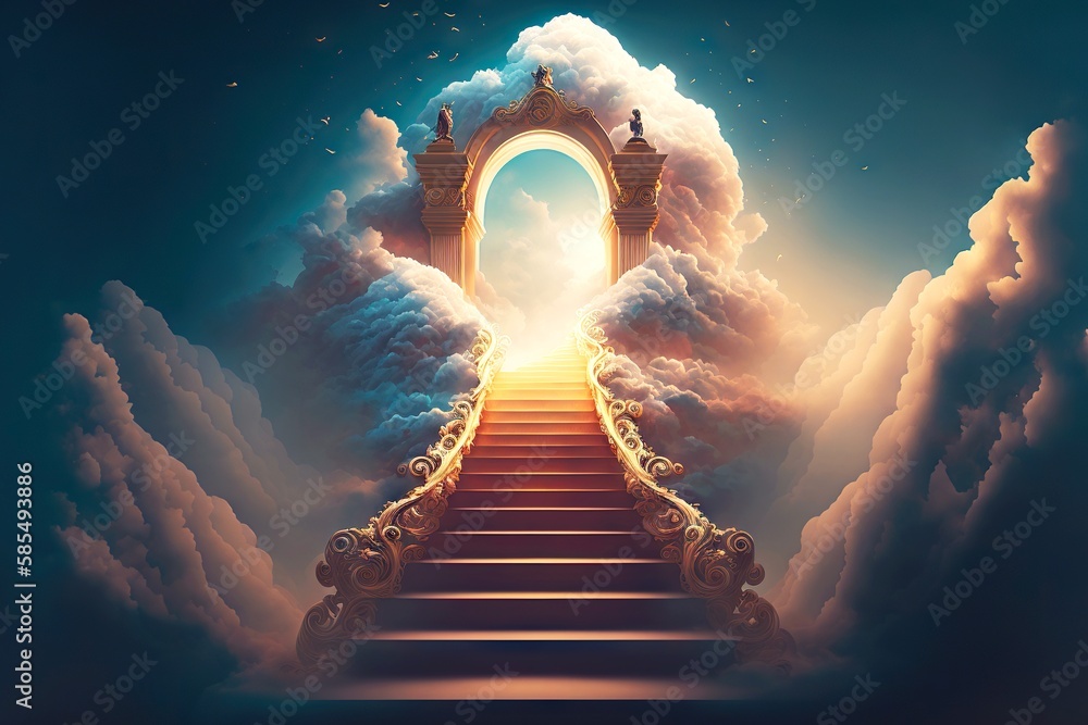 Entrance To Heavenly Place Through Clouds Stairway To Heaven, Created 