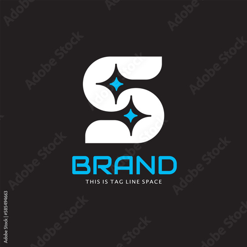 Letter S Sparking Star Vector Logo Template