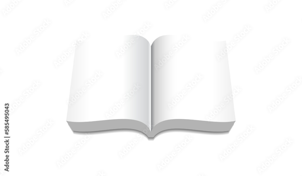 Blank White Opened Book Vector Illustration Blank White Opened Book Vector Illustration