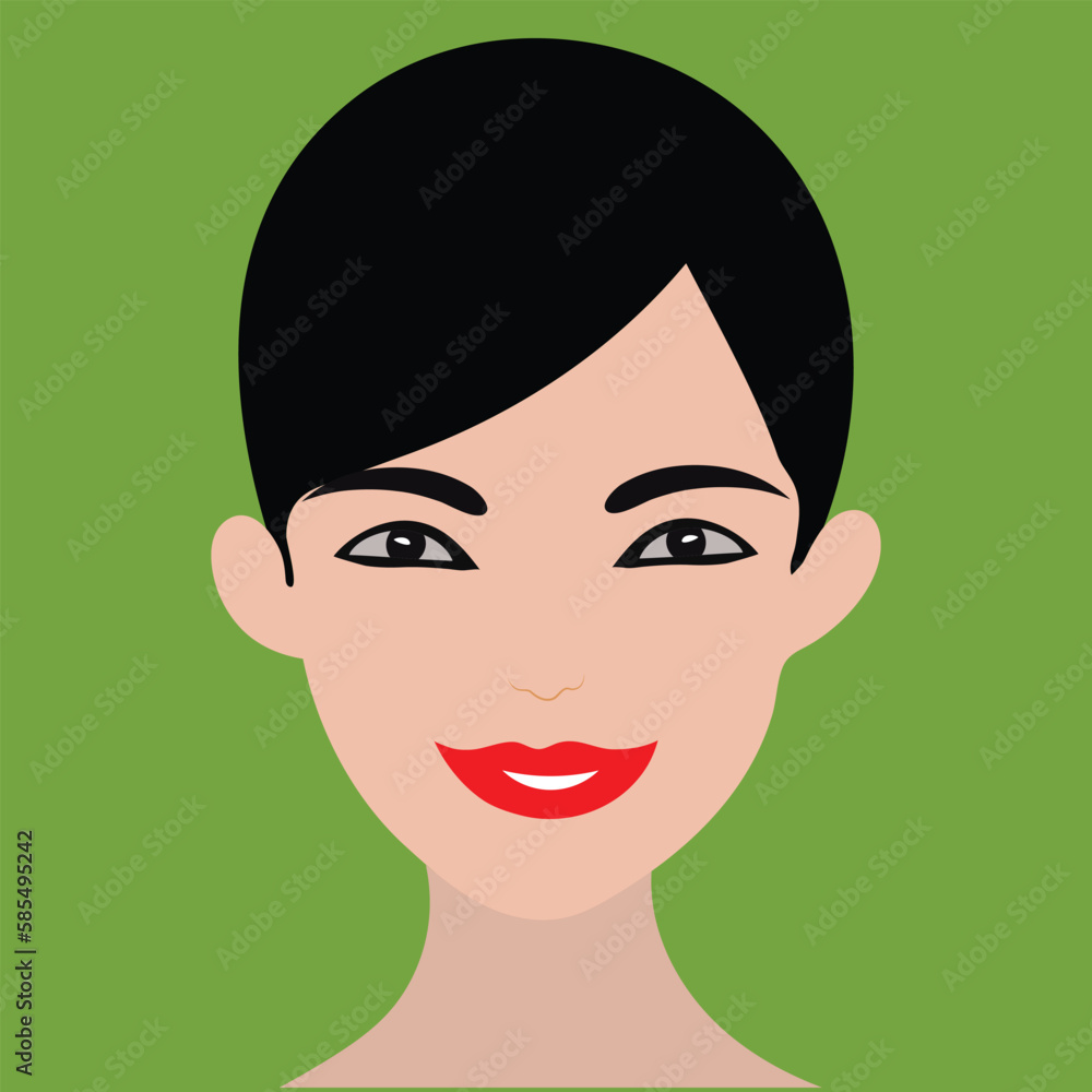 Beautiful girl avatar illustration artline-vector artwork. Beautiful girl avatar illustration artline-vector artwork.