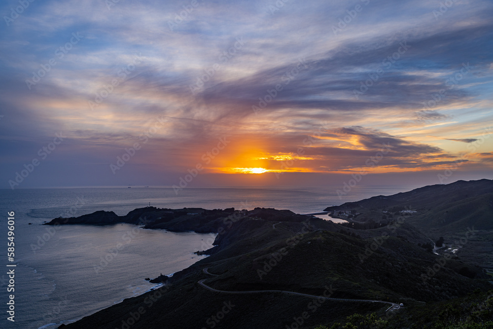 Pacific ocean California Sunset from Mountains