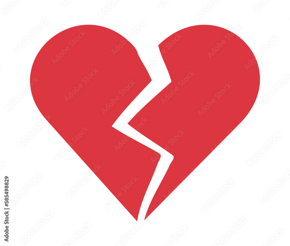 Red broken heart, reconciliation concept Red broken heart, reconciliation concept