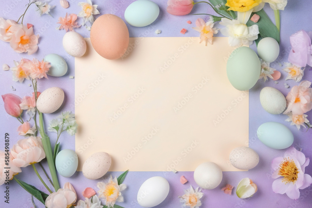 Astonishingly Alluring Easter Frame of Colorful Pastel Overflow: A Captivating Palette of Soft, Saturated Pastel Hues.