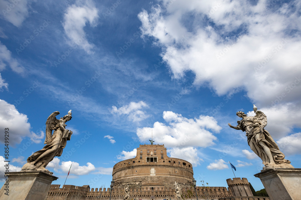 Obraz premium Castel Sant Angelo or Mausoleum of Hadrian in Rome Italy, built in ancient Rome