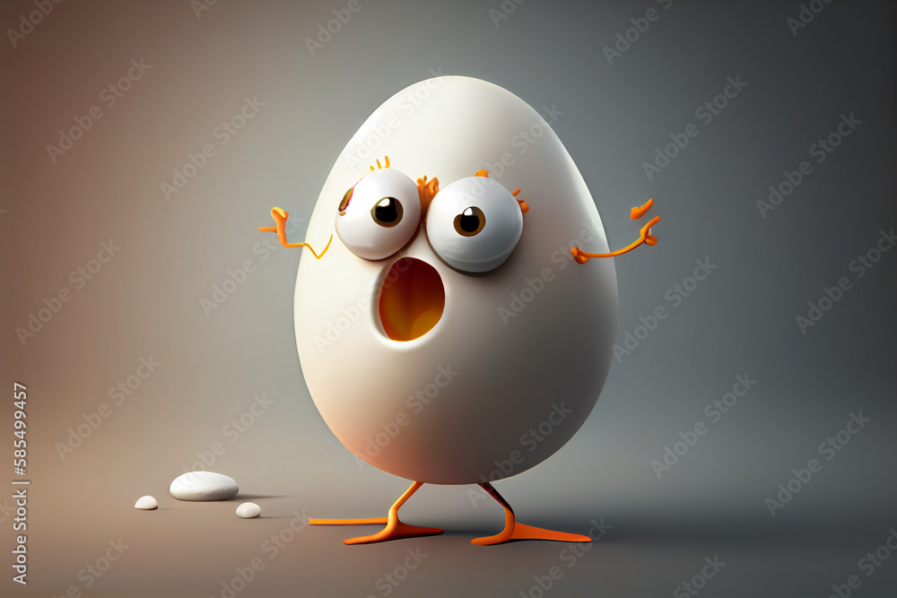 Funny cheerful character, cartoon egg with a smiling face. Funny cheerful character, cartoon egg with a smiling face.