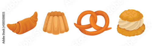 Sweet Pastry and Confection of Flour Vector Set
