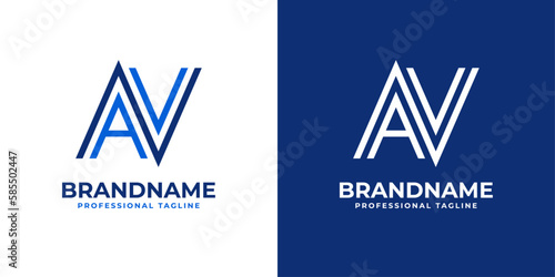 Letter AV Line Monogram Logo, suitable for any business with AV or VA initials.
