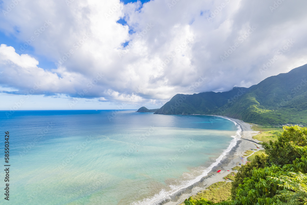 Sand Beach of Dongao Bay in Yilan, Taiwan. 宜蘭東澳海灣 Sand Beach of Dongao Bay in Yilan, Taiwan. 宜蘭東澳海灣