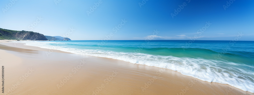beach, sea, sand, ocean, water, sky, coast, wave, summer, waves, landscape, nature, tropical, travel, vacation, horizon, sun, shore, surf, cloud, seascape, coastline, blue, paradise, holiday