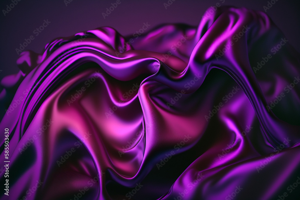 Purple silk background neon waves, Abstract background, element for banners, background, wallpaper, AI Purple silk background neon waves, Abstract background, element for banners, background, wallpaper, AI