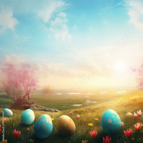easter day background - Generative AI