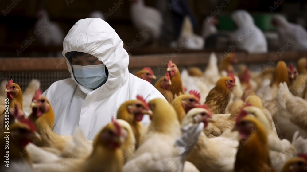 H5N1 bird flu - ai generated - obrazy, fototapety, plakaty 