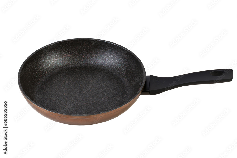 Empty frying pan with nonstick surface isolated on white background, close-upю. File contains clipping path. Empty frying pan with nonstick surface isolated on white background, close-upю. File contains clipping path.