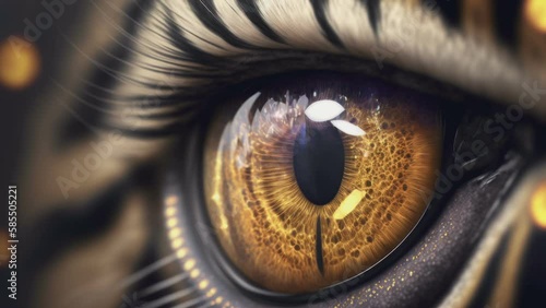 The yellow eye of the wild animal cheetah as seen on a closer look AI generated